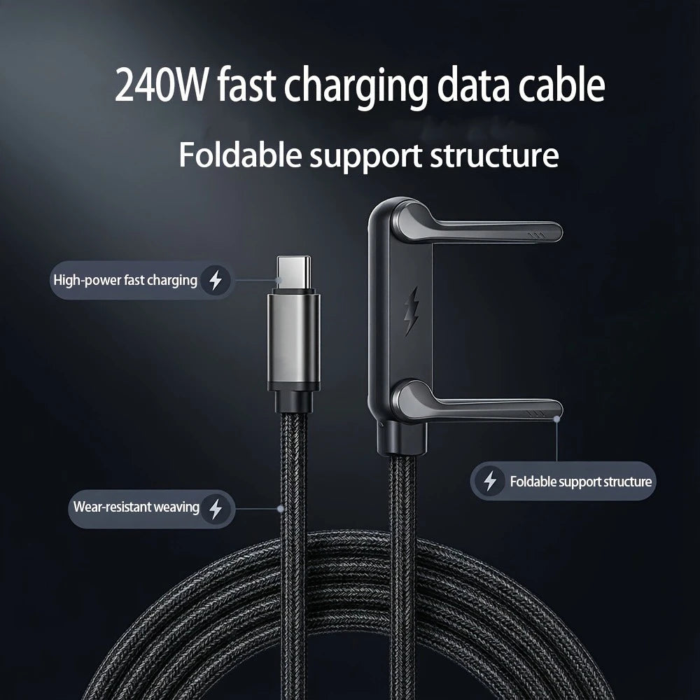 240W bracket data cable fast charging suitable for All models, foldable angled charging cable Fast charging