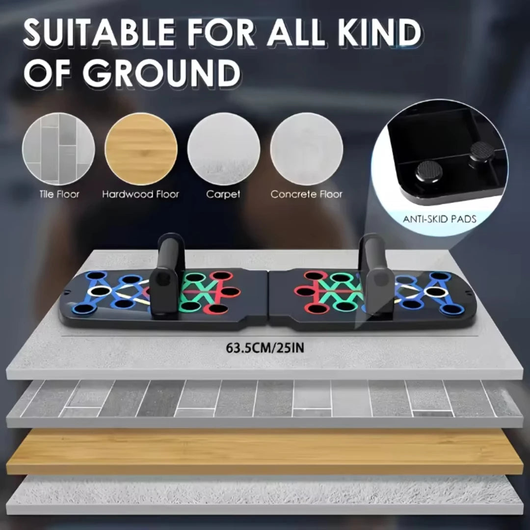 Portable Multifunctional Push-up Board Set Foldable Home Fitness Equipment for Chest Abdomen Arms and Back Training